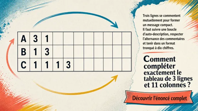 Auto-commentaire - Puzzle mathématique auto-référentiel