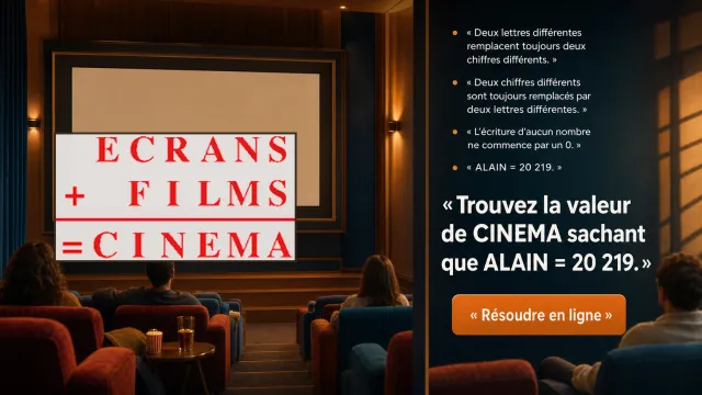 Cinéma pour Alain Delon : cryptarithme | Tangente