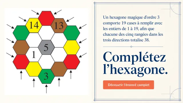 Magie hexagonale : carrés magiques | Tangente