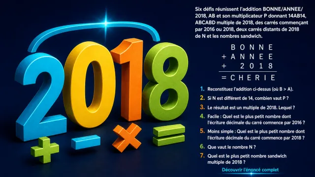 Opération 2018 : additions mystères et défis arithmétiques