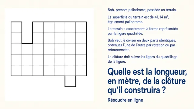 Le terrain palindrome de Bob : géométrie | Tangente