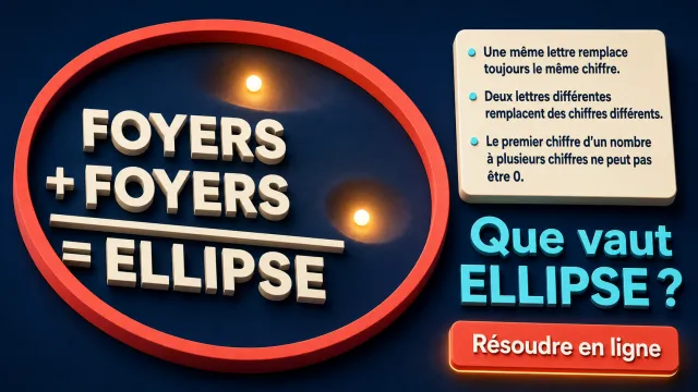 Cryptarithme : deux foyers pour une ellipse | Tangente