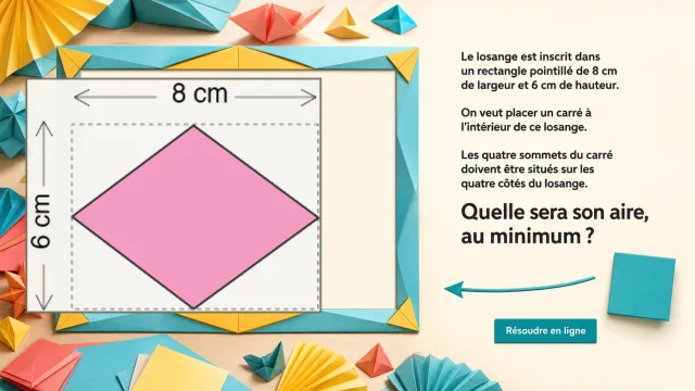 Un carré dans un losange - Problème de maths | Tangente