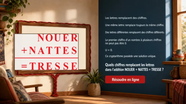 Cryptarithmétique : nouer des nattes | Tangente