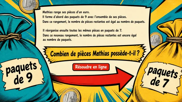 Les piles de pièces : trouver un nombre par ses restes | Tangente