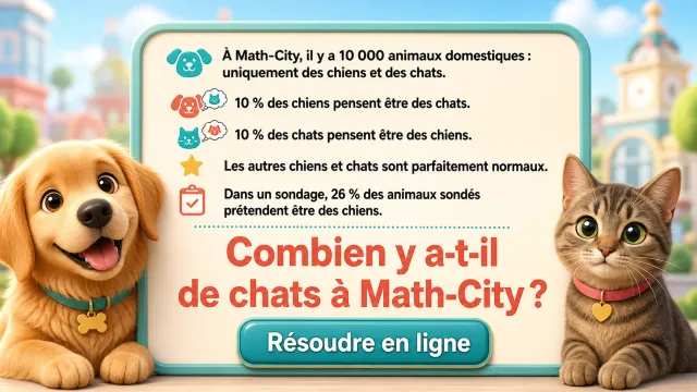 Énigme chiens et chats Math-City - Problème de logique