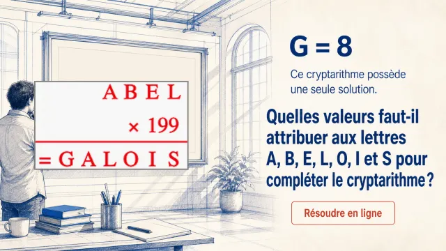Encore Abel et Galois : cryptarithme avec G = 8 | Tangente