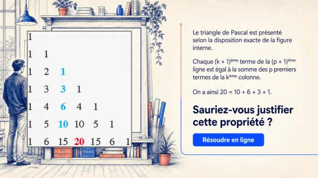 Triangle de Pascal (1) : propriété des sommes | Tangente