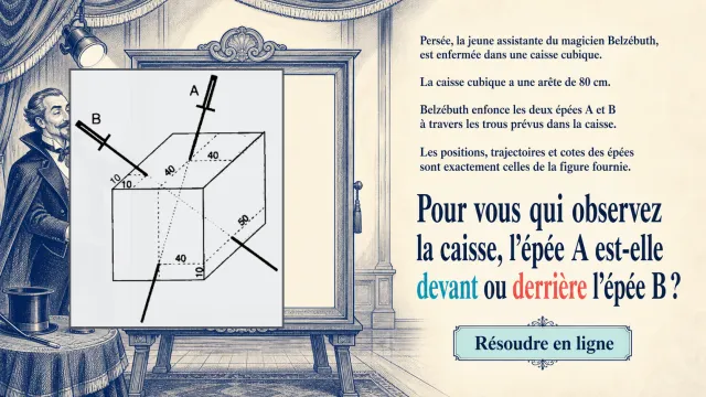 Aïe Aïe Aïe : épées dans un cube, défi spatial