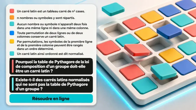 Groupes et carrés latins : associativité et structure | Tangente