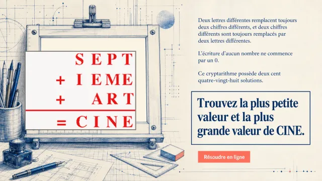 La dernière séance : cryptarithme CINE | Tangente
