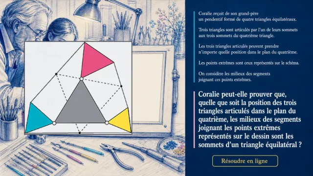 Le pendentif de Coralie : triangles équilatéraux articulés
