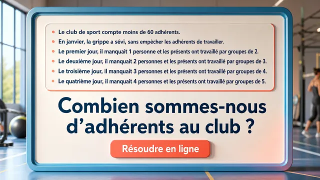 Problème : le club de sport | Tangente