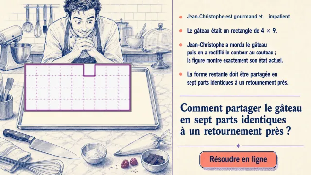 ♦♦ Le partage du gâteau