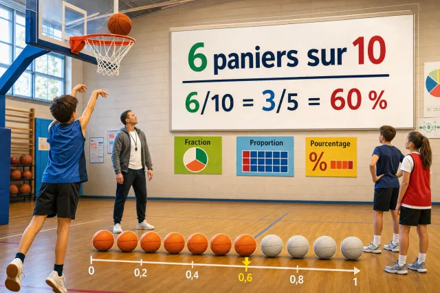 Peut-on apprendre les fractions en lançant un ballon de basket ?