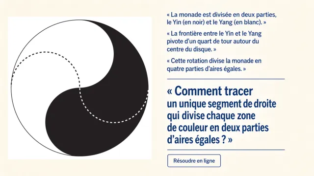 La monade : diviser le yin et le yang en aires egales | Tangente