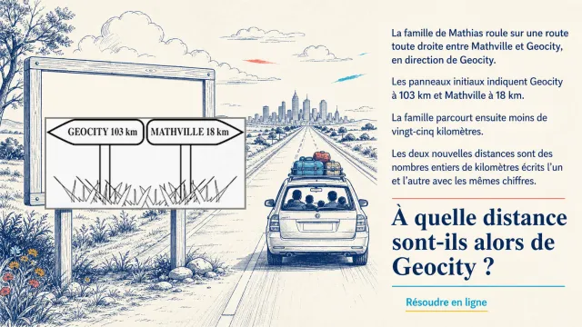 Les deux panneaux : énigme de distance | Tangente