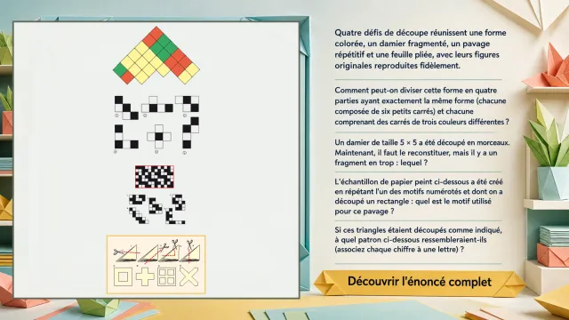 Jeux de découpe - Défi de géométrie et logique | Tangente