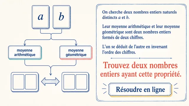 Palindrome de moyennes : arithmétique et géométrique | Tangente