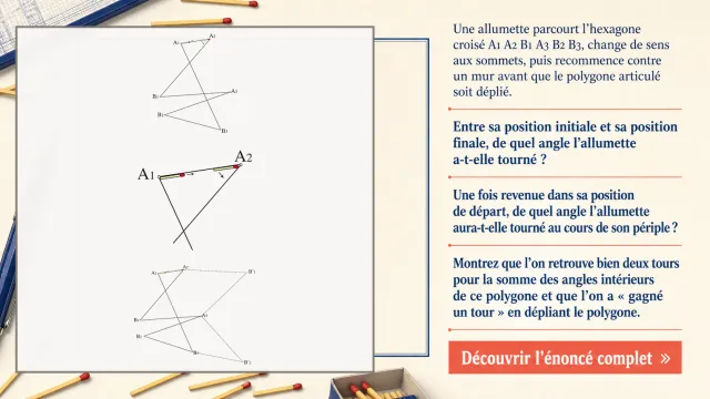 Faire le tour d’un polygone croisé avec une allumette