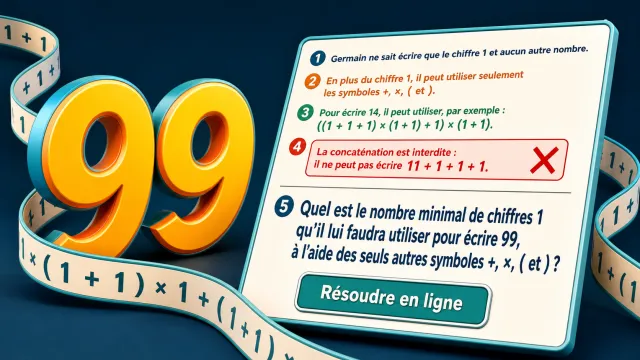 Les uns de Germain : écrire 99 avec des 1 | Tangente