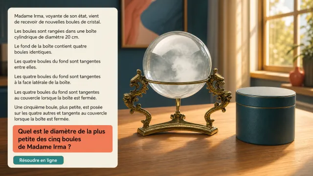 Les boules de cristal : sphères tangentes dans un cylindre | Tangente