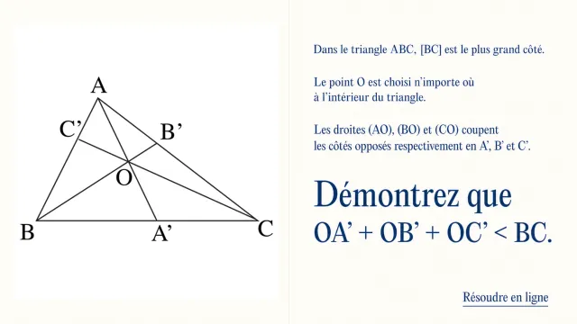 Les céviennes — Inégalité dans un triangle | Tangente