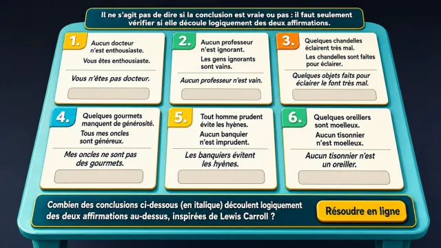 Conclusions valides ou non : logique Carroll | Tangente