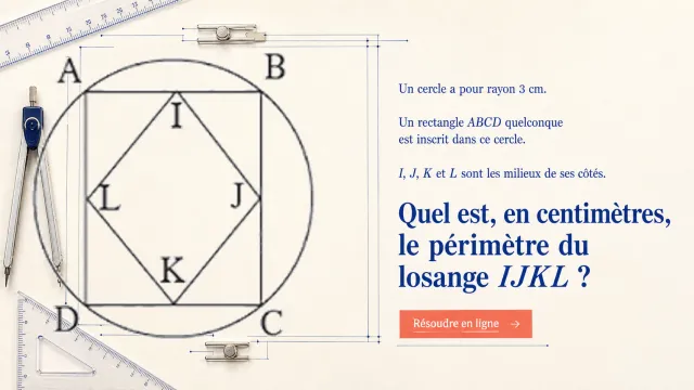 Un losange dans un rectangle - Problème de maths | Tangente