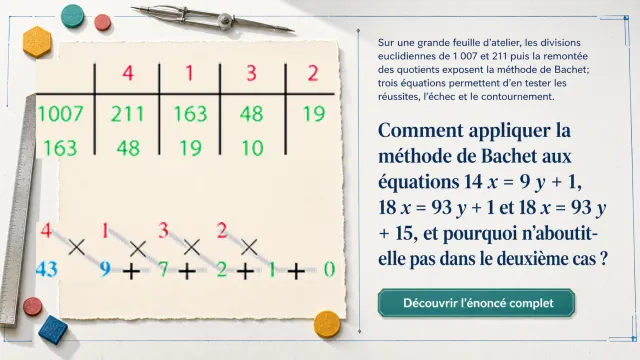 La methode de Bachet : probleme arithmetique | Tangente
