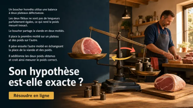 La balance défectueuse : la méthode du boucher | Tangente
