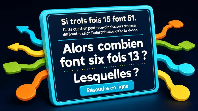 Trois fois 15 font 51 ? Énigme à résoudre | Tangente