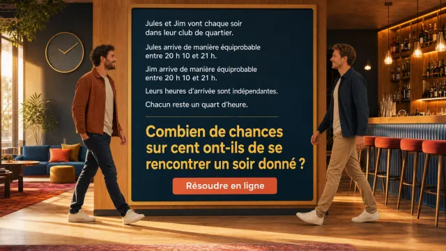 Problème : probabilité de rencontre au bar du club