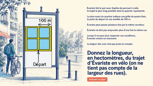 Probleme : le trajet de velo d'Evariste | Tangente