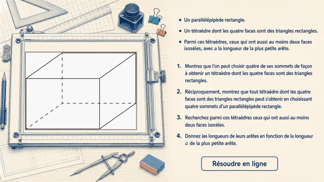 Parallélépipèdes et tétraèdres à faces rectangles