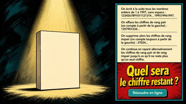 Le chiffre restant : algorithme d'élimination | Tangente