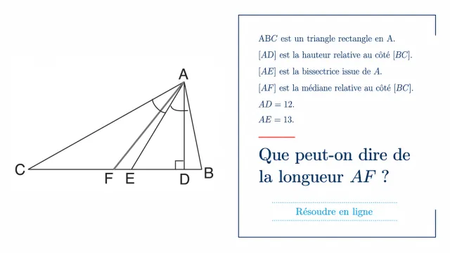 Une médiane à évaluer : triangle rectangle | Tangente