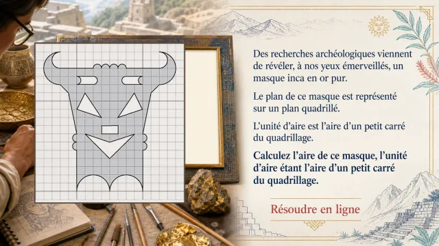 Le masque inca – Calcul d'aire sur quadrillage | Tangente