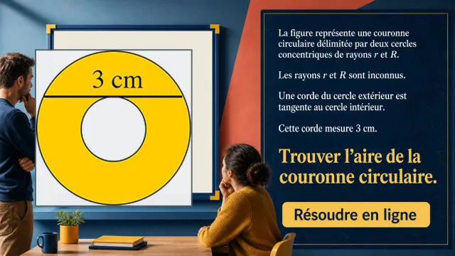 La couronne : aire de la couronne circulaire | Tangente