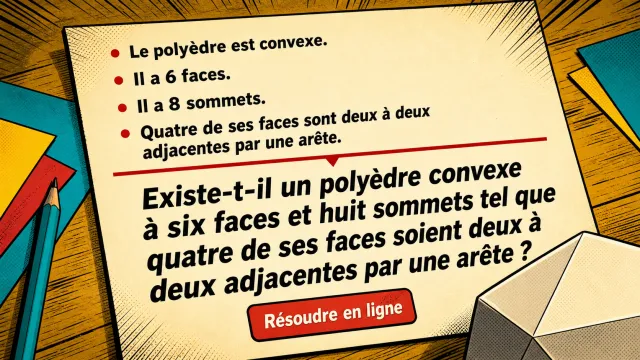 Problème : un polyèdre à 6 faces et 8 sommets existe-t-il ? | Tangente
