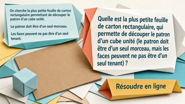 Un patron économe pour le cube unité | Tangente