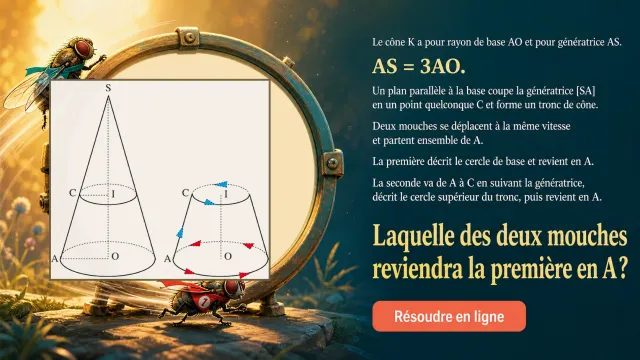 Les deux mouches sur un cone | Tangente