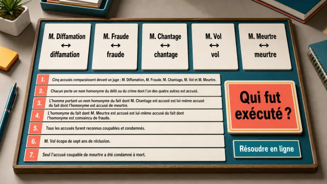 Qui a été exécuté ? Résolvez cette énigme logique | Tangente