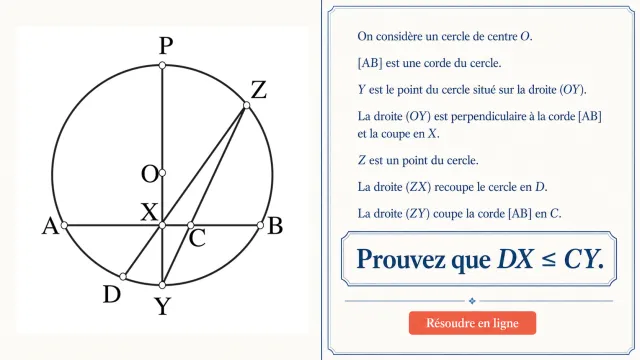 Un problème de papillon — Inégalité dans un cercle | Tangente