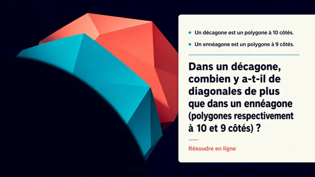 Eclipse d'un enneagone : diagonales comparees | Tangente