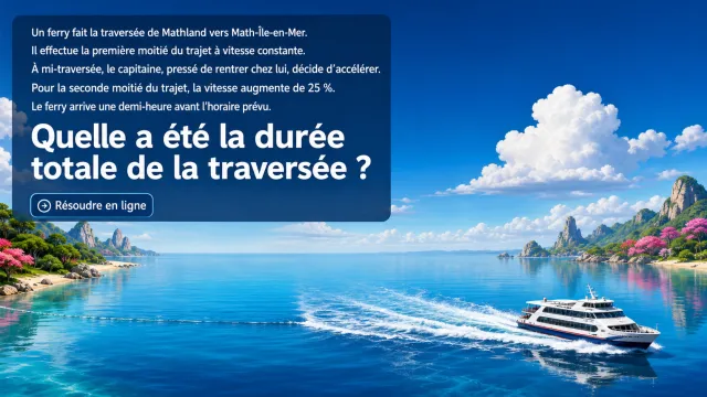 Le ferry : problème de vitesse et de durée | Tangente