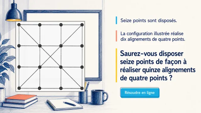 Seize points : le défi des quinze alignements | Tangente
