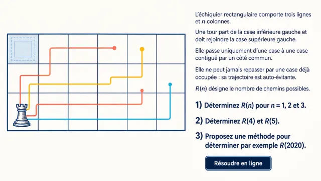 Chemins auto-évitants sur un échiquier 3×n | Tangente