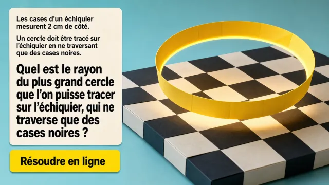 Problème : le plus grand cercle sur cases noires