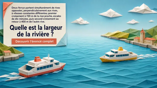 Les deux ferrys : trouvez la largeur de l'estuaire | Tangente